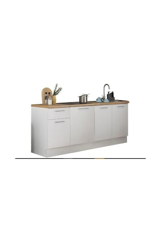 Agora Mutfak 4 Kapaklı-1 Çekmeceli Alt Modül -180 Cm - Tezgah Dahil Beyaz
