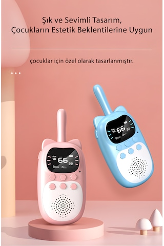 İdragon Km-10 Çocuk Telsizi Bas-konuş Walkie Talkie , Kolay Kullanım, Uzun Menzil 2 Adet