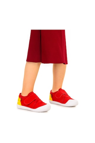Kiko Kids Catly Cırtlı Kız Bebek İlk Adım Panduf Ayakkabı Kırmızı