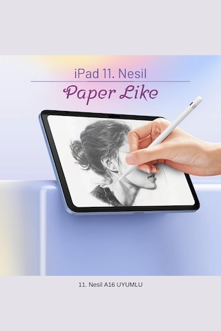 İpad 11. Nesil 2025 A16 Çip Uyumlu Paper-like Gerçek Kağıt Hissi Tablet Ekran Koruyucu