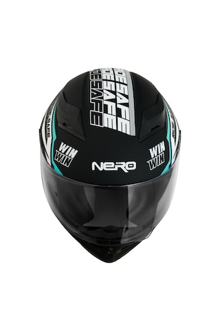 Gp Nero Mks003-mbb2g Güneş Vizörlü Şeffaf Full Face Motosiklet Kaskı Siyah Beyaz Mavi