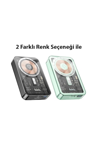 Hoco Q14A Ice Crystal 10000mAh PD20W Magsafe Uyumlu Manyetik Hızlı Şarj Powerbank Yeşil