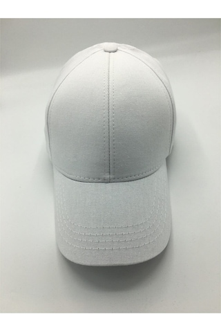 Gonca Şapka Ayarlanabilir Unisex Sport Sade Şapka Beyaz