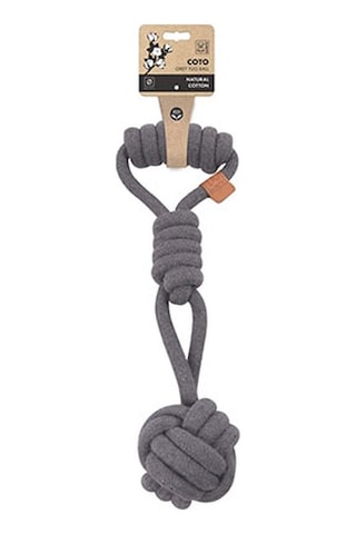 M-pets Çekmeli Örgü Top Köpek Oyuncağı Gri 36 Cm 244-50045.01