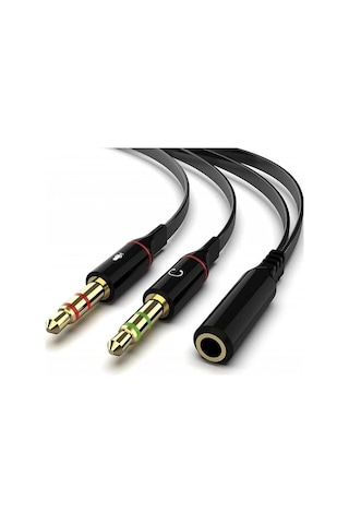 Tek Girişli Kulaklığı Bilgisayara Bağlama, Kulaklık Ve Mikrofon Ayırıcı, 1 Dişi 2 Ekek 3.5mm Jak Mikrofonlu Kulaklık Ayırıcı, Çevirici