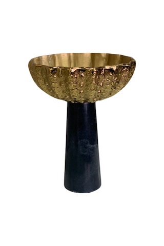 Gold Sıyah Dekor Kase 20x26 Cm