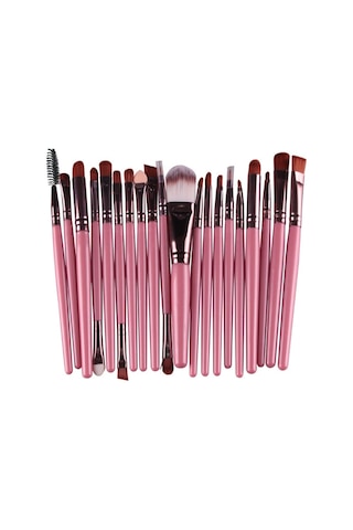 Cbtx Ahşap Saplı Makyaj Fırça Seti Pembe 20'li
