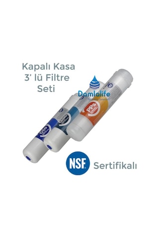 12" Kapalı Kasa 3 Lü Su Arıtma Filtre Seti
