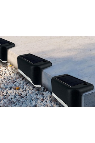 12Li Paket Solar Güneş Enerjili Köşebent Merdiven Led Lamba