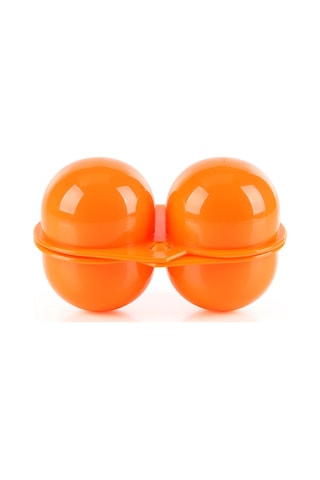 Aotu AT6358 2 Hazneli Dayanıklı Plastik Yumurta Saklama Kutusu Turuncu Çok Renkli