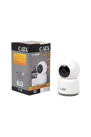 Cata Ct-4050 Kablosuz Akıllı Güvenlik Kamerası - Full Hd 1080p, Gece Görüşlü, 2 Yönlü Ses, Hareket Algılama, Pan/tilt Zoom, Wifi, 64gb Sd Kart Destekli