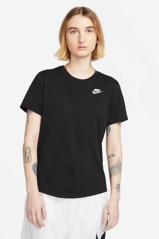 Nike Nsw Club Ss Tee Pamuklu Kadın Tişört Beyaz Dx7902 Siyah- Beyaz