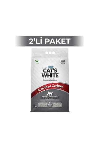 Cat's White Aktif Karbonlu Extra Kedi Kumu 2 x 10 L Cat's White Aktif Karbonlu Extra Kedi Kumu 2 x 10 L