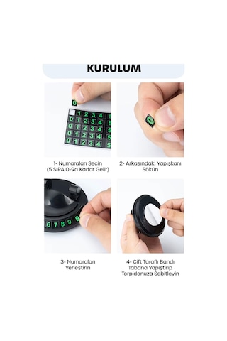 2 İn 1 Araç Park Telefon Numaratörü + Telefon Tutucu Parkmatik Araç Park Telefon Numarası Aparatı