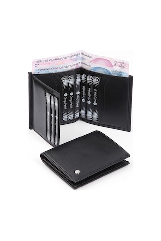 Cengiz Pakel Hakiki Deri Erkek Cüzdan Siyah-13697t - Siyah