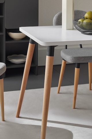 Enza Home Palladio Mutfak Masası, Naturel Ahşap Ayaklı - Beyaz