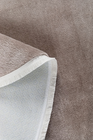 Vl Yuvarlak Comfort Ponpon Saçaklı Peluş Post Halı Kahverengi Halı Kahverengi Oval Düz Saçak