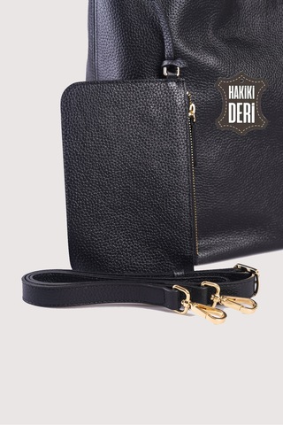 Hakiki Deri Kadın Omuz Çantası Siyah Smr9199 Siyah