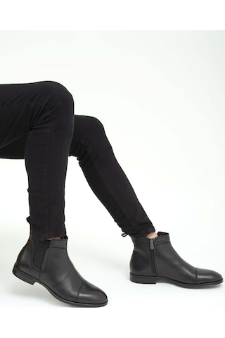 Tamer Tanca Erkek Hakiki Deri Siyah Chelsea Bot 183 25259 Erk Bot Sk22/23 Syh/syh Fltr Siyah