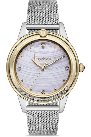 Freelook Fl-40005 Zirkon Taşlı Çelik Kordon Ve Kasa 5 Atm Kadın Kol Saati Altın