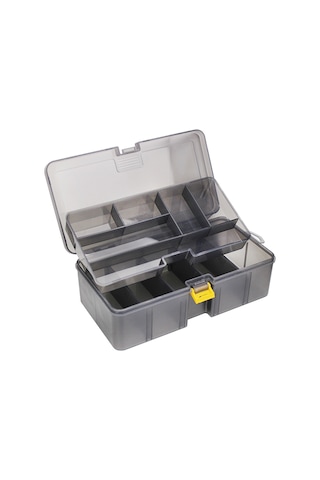 Jeehugo Yüksek Dayanıklı Pp Malzeme İkili Katlı Balıkçılık Aleti Kutusu, Çok Bölmeli Ve Ayarlanabilir Bölmeler İle Transparan Tasarım