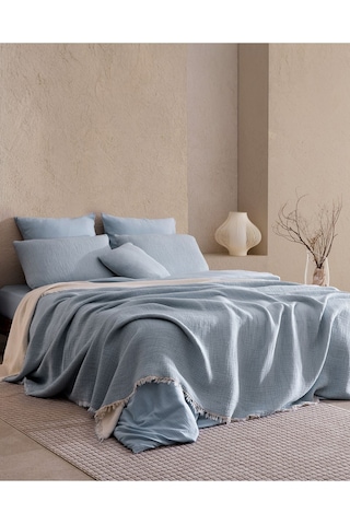 Madame Coco Pivoine 8 Parça Çeyiz Açık Mavi - Ekru