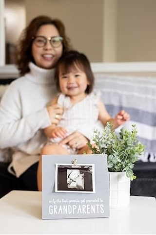 Pearhead Sonogram Fotoğraf Çerçevesi Büyükanne Ve Büyükbaba İçin Bebek Hatıra Resim Çerçevesi, Hamilelik Duyurusu, Bebeğin İlk Noel Hediyeleri, Tatil Hediyeleri, Bebek Tatil Hediyeleri, Gri Açık Gri