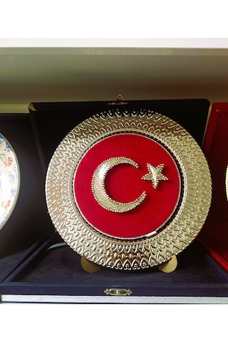 Ayyıldız Filografi İşlemeli Tabak Plaket Gümüş