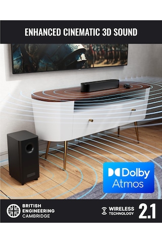 Bowfell Axis Dolby Atmos Soundbar, 200 W 2.1 Derin Bas Hoparlörlü