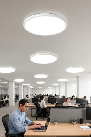 Enfe-tavana Sıfır Avize Yuvarlak Beyaz Işık Panel Smd Led Li 24w Beyaz Kasa Sıva Üstü Panel Armatür Beyaz