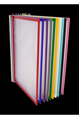 Şömiz Duvar Tipi 10'lu Evrak Tutucu 10 Renk 130 Micron Poşet+Aparat