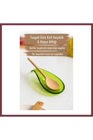 Storeşahin Akrilik Yeşil Tezgah Üstü Kirli Kaşıklık & Kepçe Altlığı Shn0720