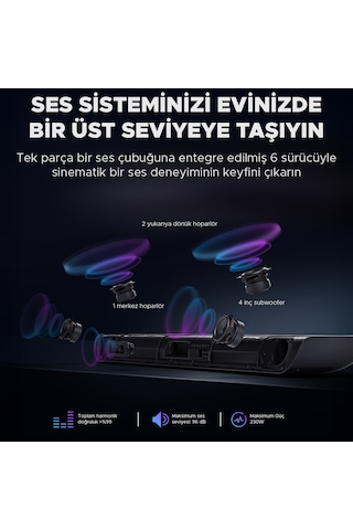 Oxs S5 Dolby Atmos   3.1.2 Soundbar - HDMI eARC, Dahili Subwoofer, Bluetooth, Çok Kablolu Bağlantı