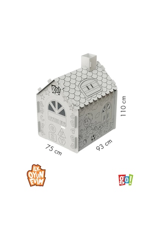 İlk Oyun Evim Xxl Boy Dayanıklı Karton Boyama Aktivite Evi Boyanabilir Karton Çadır Boyama Evi Karışık