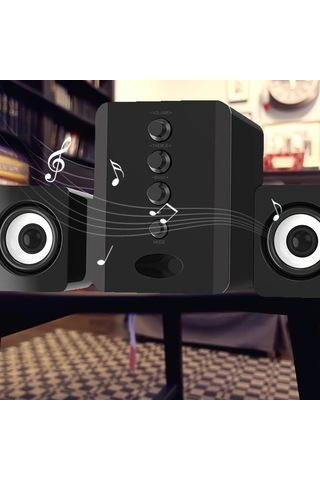 Willowhaven Siyah Bağımsız Ayarlı 3 İnç Bass Mini Hoparlörler Usb Tablet Laptop Taşınabilir Yüksek Kalite Ses