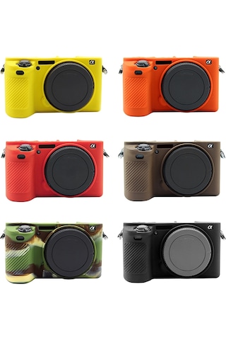 Sony Ilce-6500 İçin Puluz Soft Silikon Koruyucu Kılıf Kırmızı Diğer