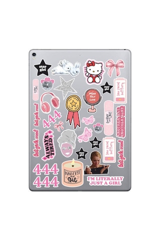 I'm Just A Girl Temalı Manifest Laptop Telefon Tablet Sticker Seti