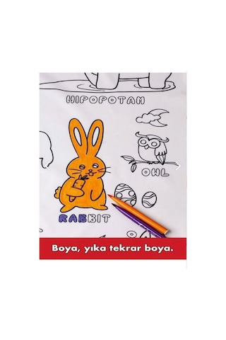 Boyama Örtüsü Makinada Yıkanabilir Boyama Seti 12li Boya İle.