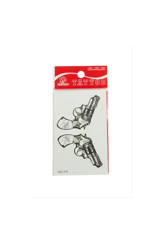 Silah - 440 - Tattoo Dövme Sticker - Csmo-tex - - Beyaz