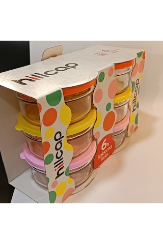 Kahvaltılık Reçellik Çerezlik Renkli Kapaklı Kalın Cam Kase Saklama Kabı 12'li Renkli