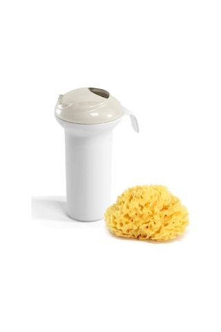 OkBaby Splash Bebek Duşu / K. Beyaz & Doğal Banyo Süngeri No.10 Beyaz