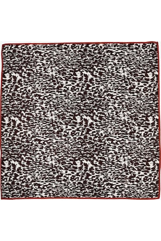 Koton Kontrast Kenar Şeritli Hayvan Desenli Saten Kare Fular Bandana Kahverengi 7wak50227aa Kahve