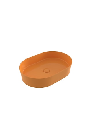 Bocchi Sottile Slim Line Tezgah Üstü Elips Lavabo Parlak Sarı 55 x 38 CM