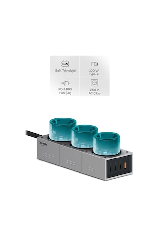Masaüstü Priz Hızlı Şarj İstasyonu 7 İn 1 3x 4000w Ac, 140w 3xusb-c, 1 Usb-a, 100w Kablo X6424