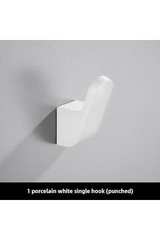 Moveevo Beyaz Delikli Duvar Takımı: Kalın Uzay Alüminyum Gömlek, Şapka Ve Giysi Askısı - Dayanıklı Banyo/odalar İçin Tek Kanca Diğer