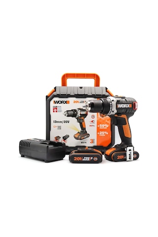 Worx WX175 20 V 2.0Ah Li-ion Çift Akülü Kömürsüz Profesyonel Vidalama