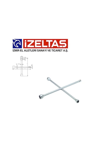 İzeltaş 1975091322 İstavroz Tip 1/2'' Adaptörlü Bijon Anahtarı