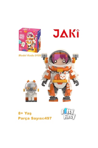 Jaki Space Quest Serisi Turuncu Astronot-jk9108 497 Parça Oyuncak Yapım Seti