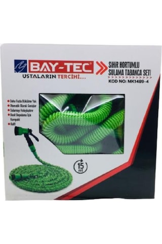 Bay-Tec MK1489-4 Sihir Hortumlu Sulama Tabancası Set Takımı 15Mt