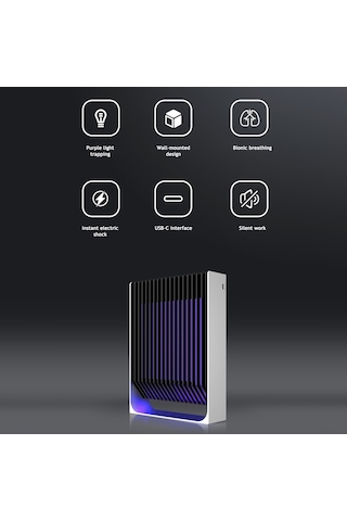 Tenfowee Elektrikli Sivrisinek Öldürücü Lamba: Bebek Dostu, Duvara Monte Edilebilir, Usb-c Şarjlı, 30 M² Etkili